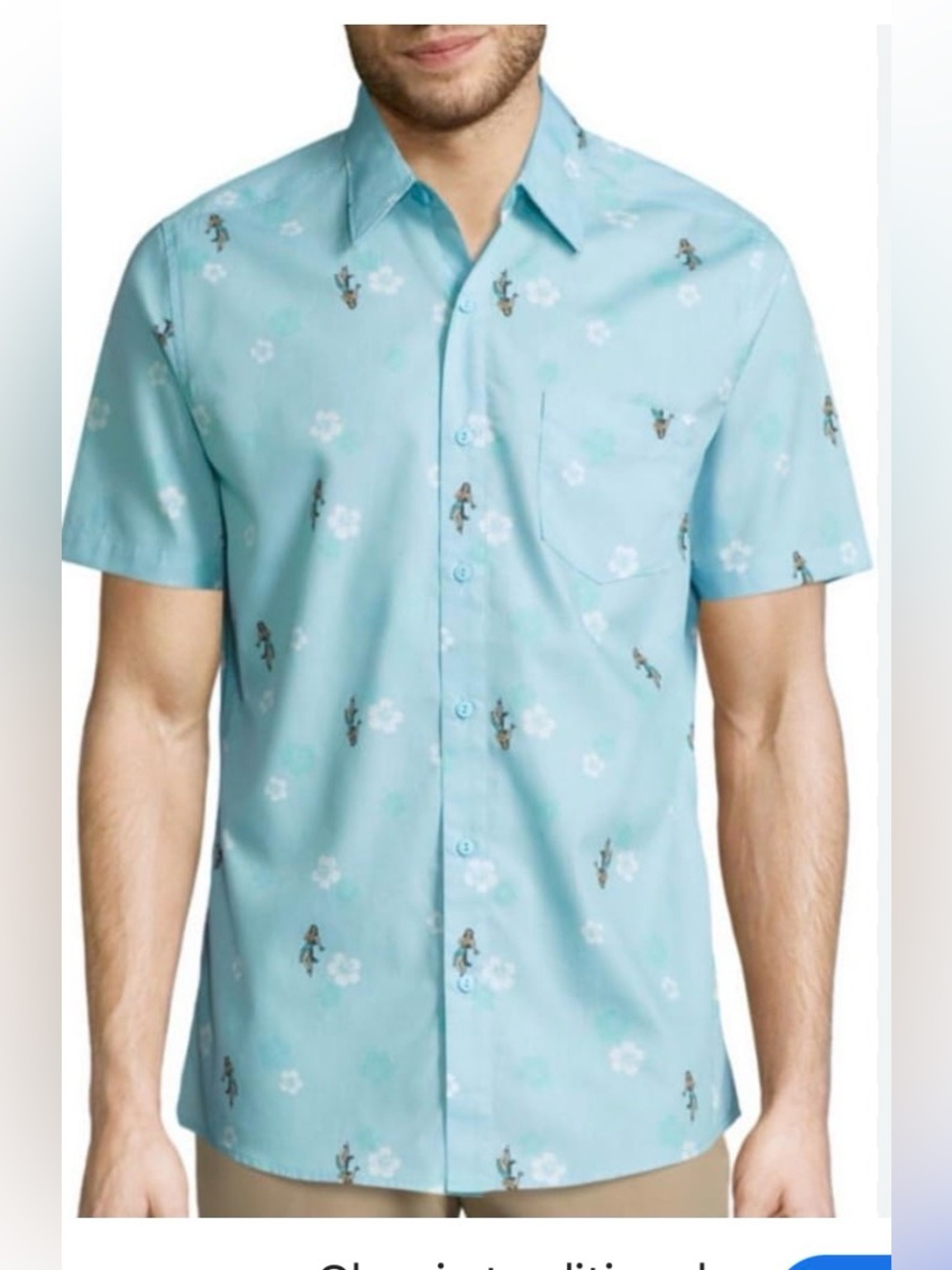 Haggar Stretch Short Sleeve Button Down Hula Dancers and Hibiscus Shirt Size XL
